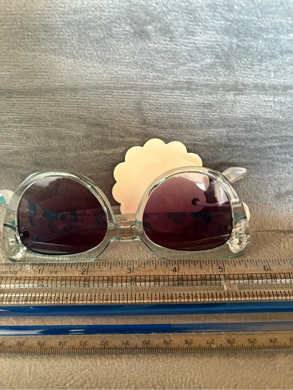 Iridescent Aqua Round Sunglasses with Purple Lenses